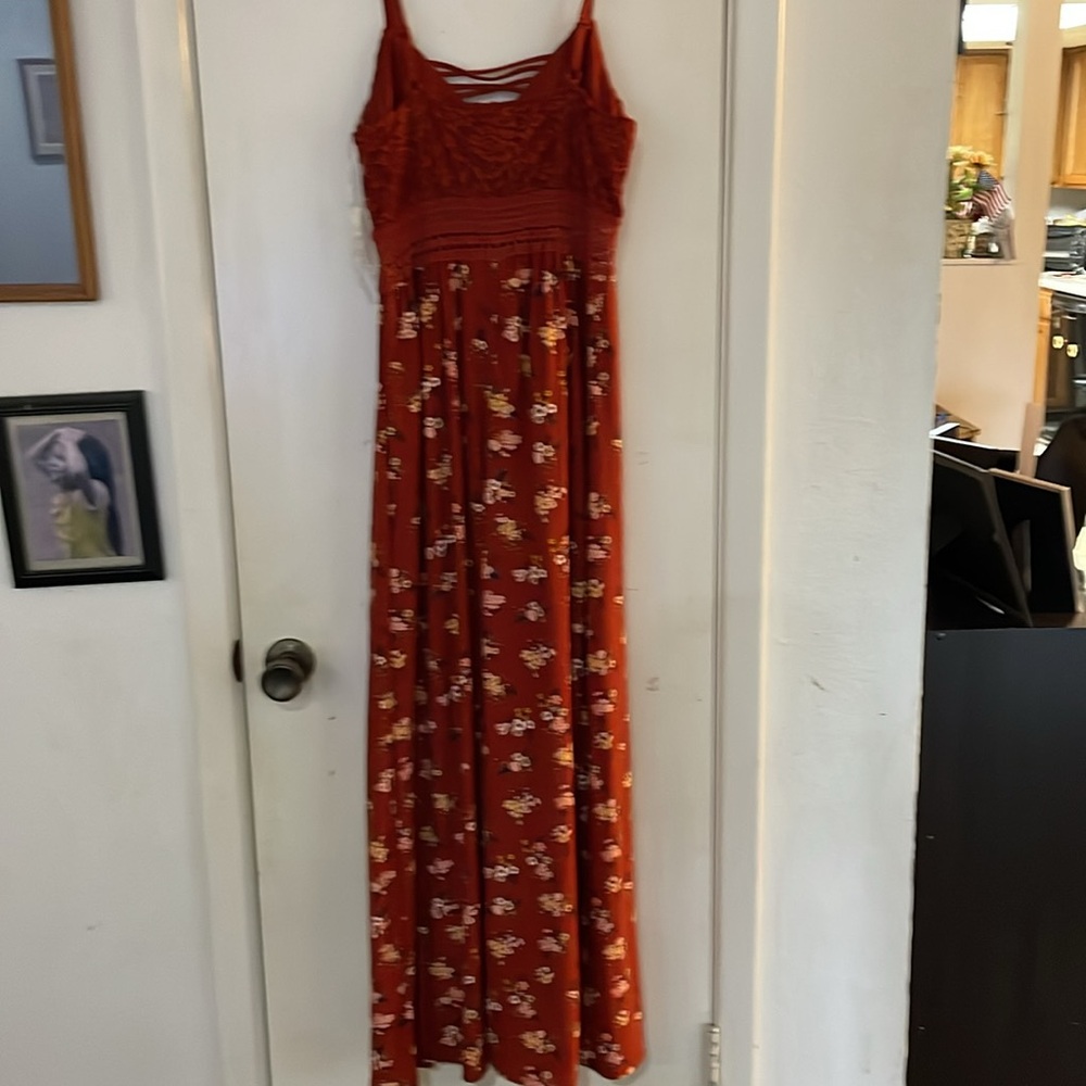No Boundaries Rust Walk Thru Dress Lg 11-13 NWT - Picture 5 of 8